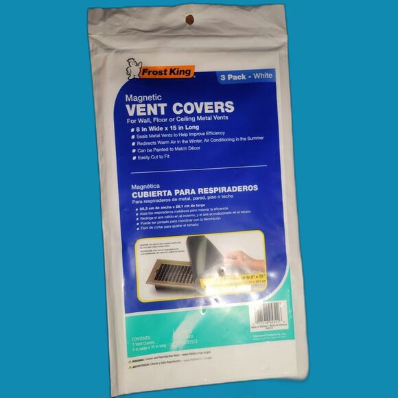 NIP 3 Frost King Magnetic Vent Covers White Up To 8" x 15" Cut-to-Fit, Paintable - Picture 1 of 3